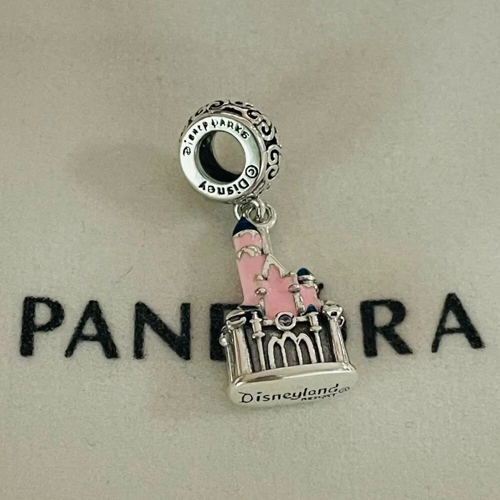 Pandora Pink and Silver Disneyland Castle Charm - Picture 1 of 5